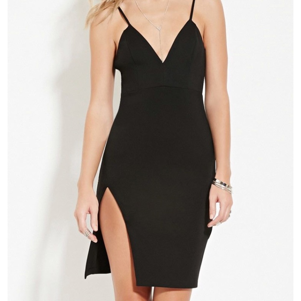 High-slit bodycon dress